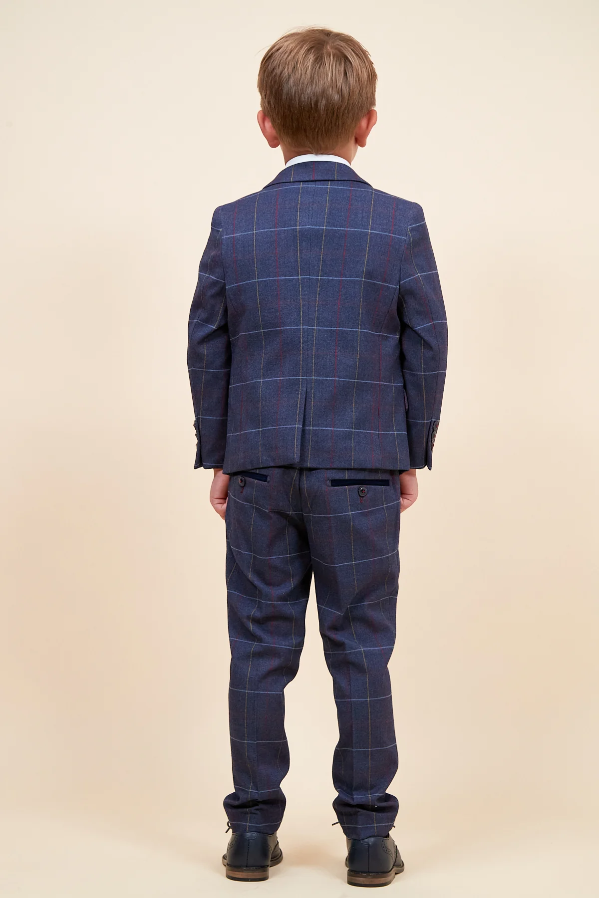 DRAKE - Children's Navy Check Three Piece Suit - Image 4