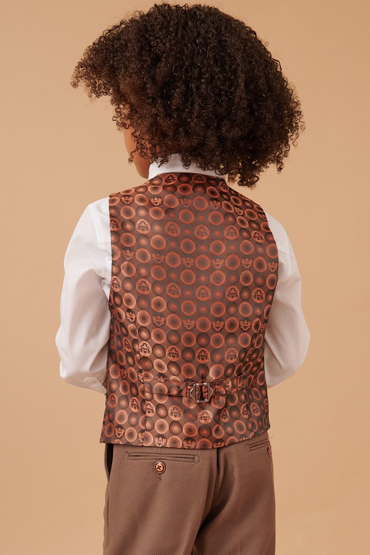 HM5 - Children's Tan Tailored Three Piece Suit - Image 12