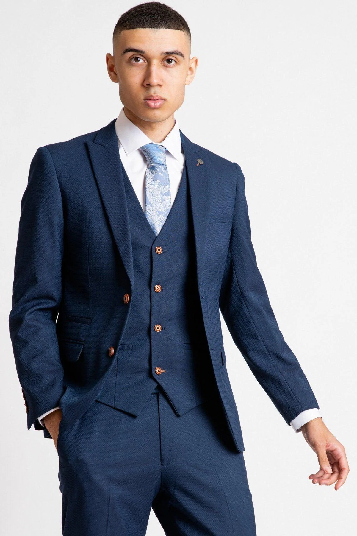 'I'm A Celebrity Get Me Out Of Here' 2022 Runner Up Owen Warner  in Max Royal Blue Suit - Image 14