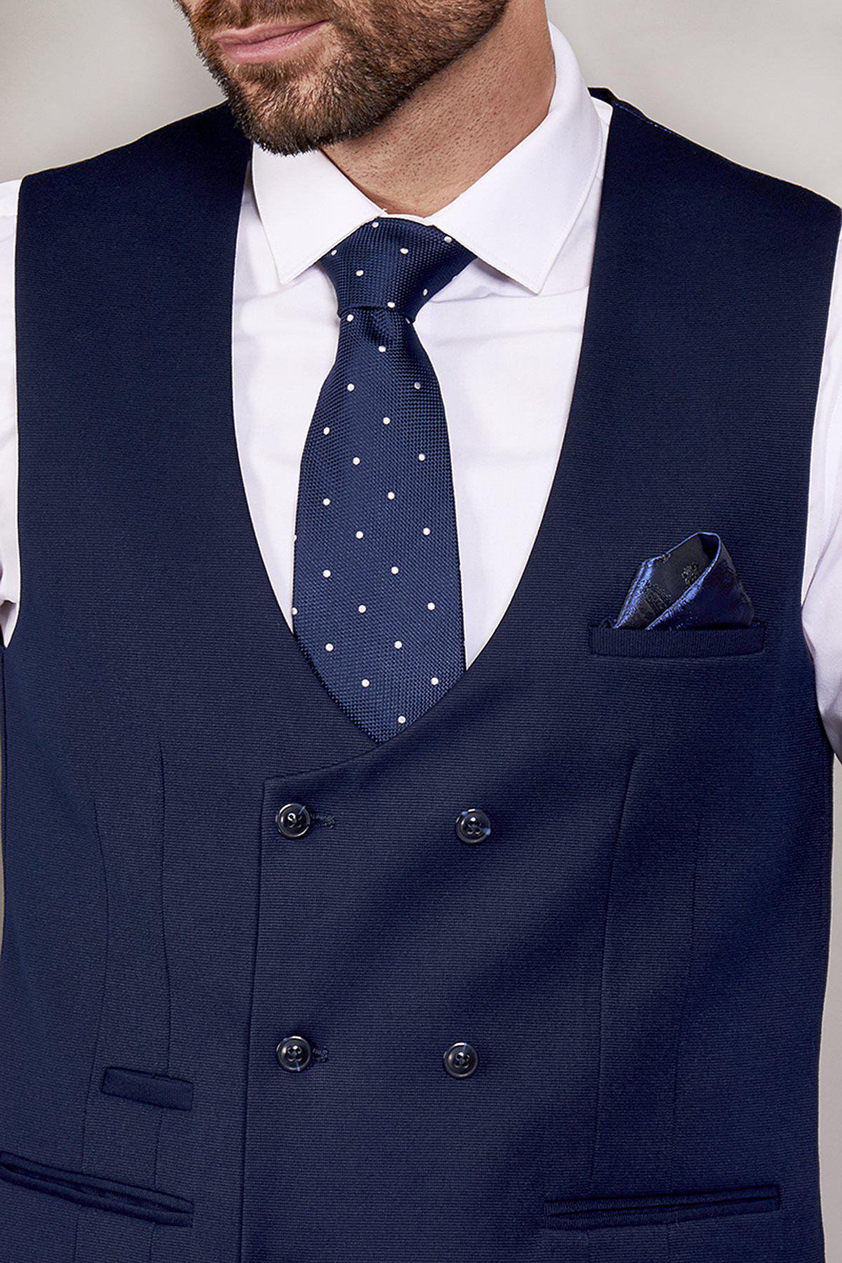 KELLY - Blue Double Breasted Waistcoat - Image 4