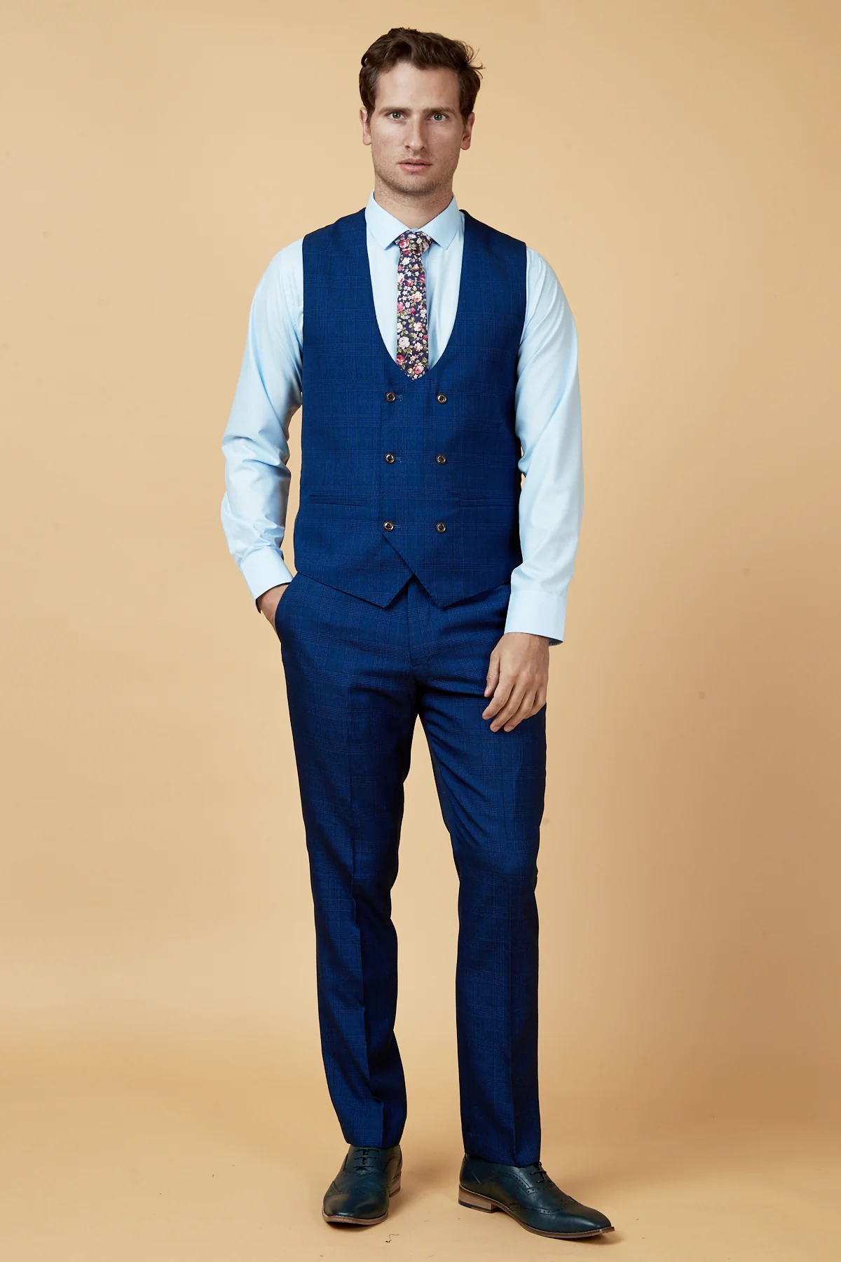 LEE GEORGE - Royal Blue Double Breasted Waistcoat - Image 3