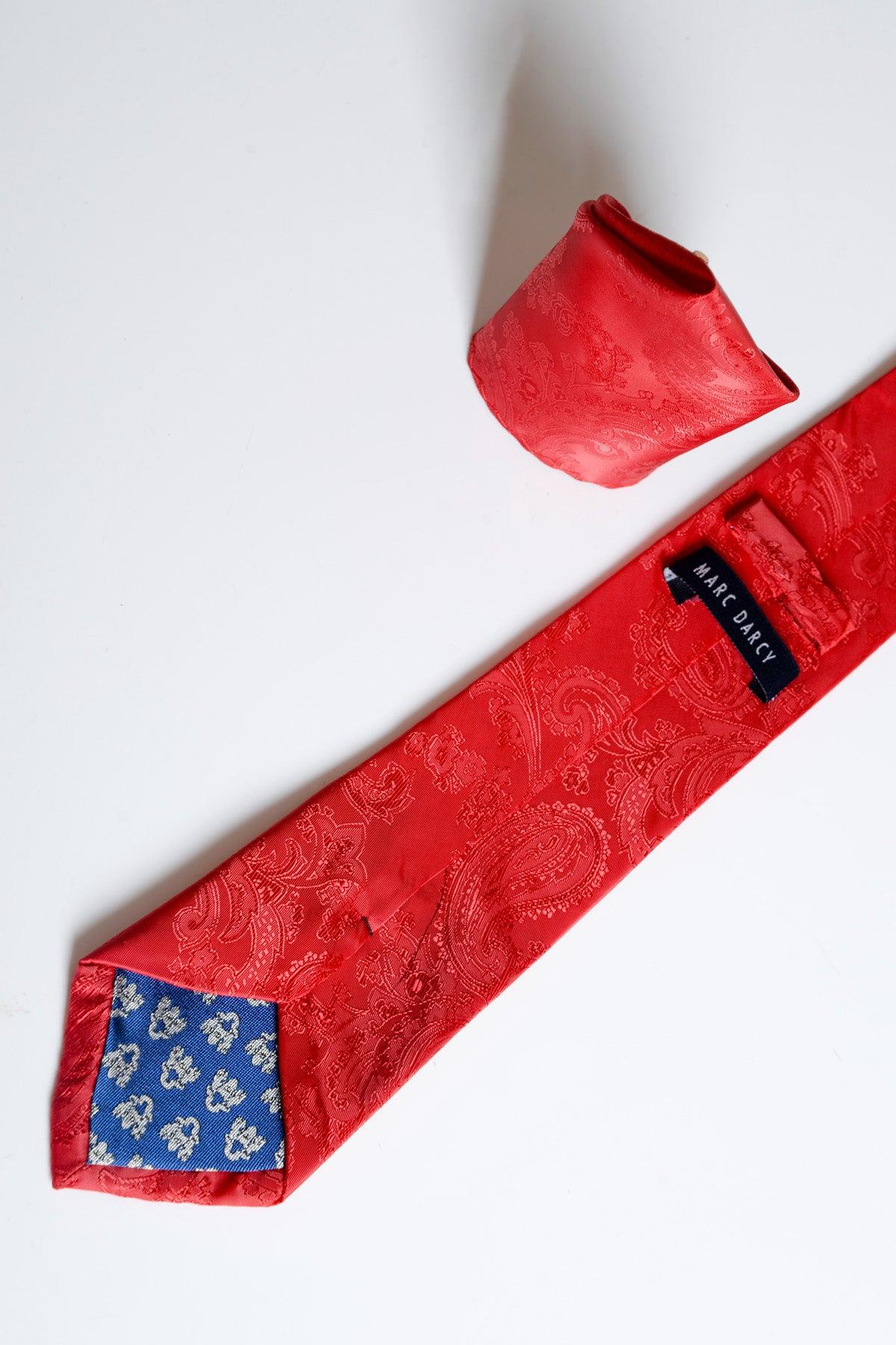MD PAISLEY - Red Paisley Tie and Pocket Square Set - Image 3